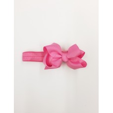 "Belle" petite bow headband - mid pink